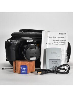 Canon PowerShot SX530 HS Digital Camera 16MP 50x Opt Zoom WiFi 64GB SD Card MINT